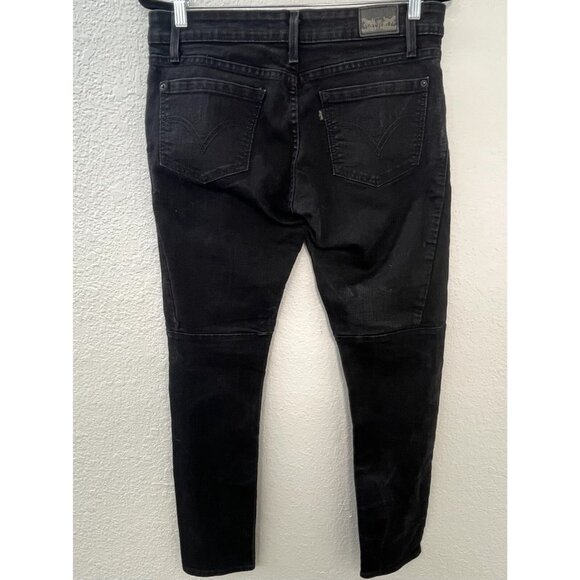 LEVI'S Womens SIZE 11M (30x32) Black 524 Skinny Seamed JEAN w/ Extra Pockets EUC - Picture 2 of 6